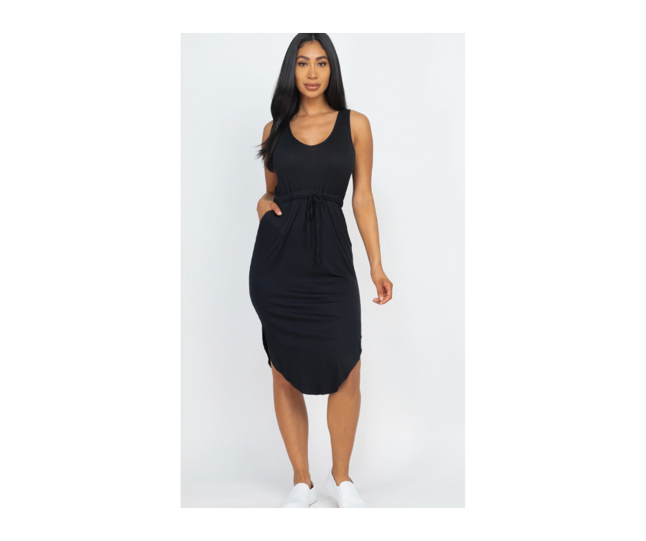 Drawstring Midi Dress